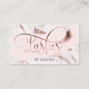 Carte De Visite Lashes Beauty Maquillage Girl Lash Marbre Rose Or