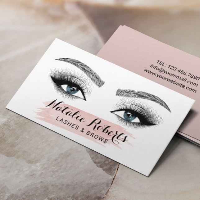 Carte De Visite Lashes Bros maquillage Artiste Blue Eyes Blush Sal (Créateur téléchargé)