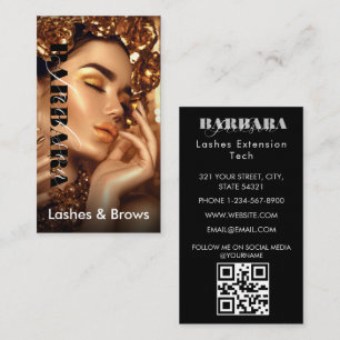 Carte De Visite Lashes Bros maquillage Artiste Blush Gold Beauty S