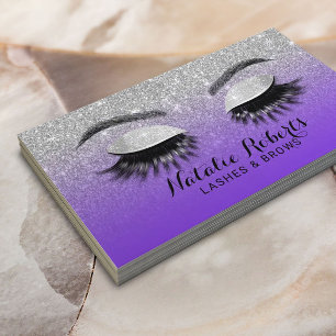 Carte De Visite Lashes Brosse Artiste maquillage Purple & Parties