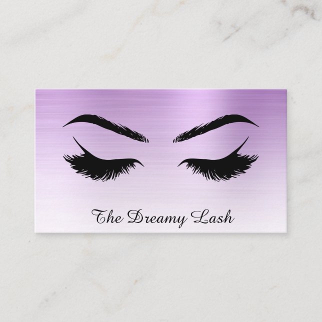 Carte De Visite *~* Lashes Brosses Extensions QR Metal VIOLET (Devant)