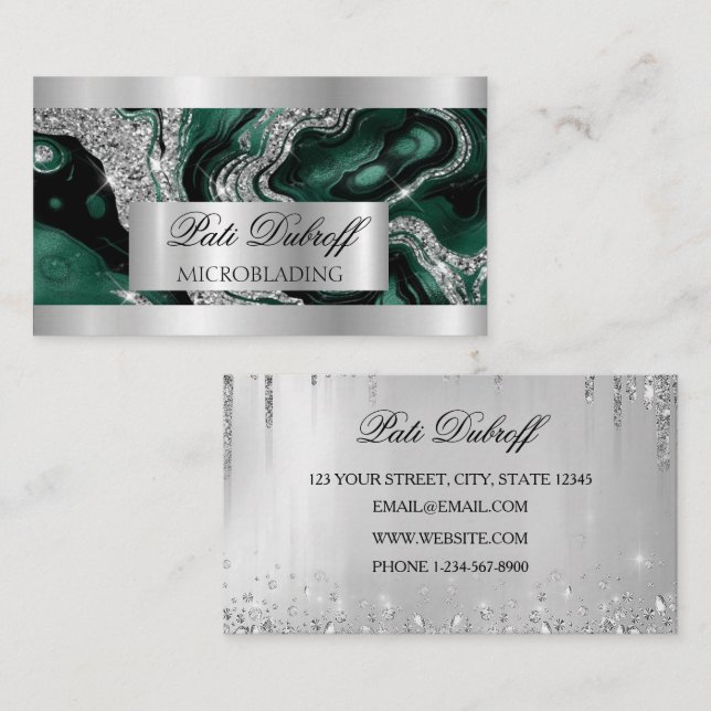 Carte De Visite Lashes & Brosses Microblading Parties scintillant  (Devant / Derrière)