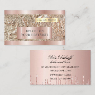 Carte De Visite Lashes & Brosses Microblading Parties scintillant 