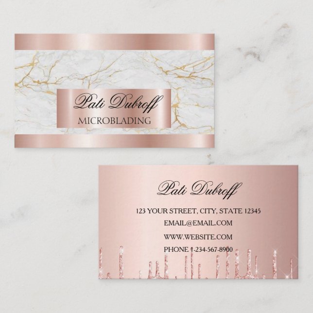 Carte De Visite Lashes & Brosses Microblading Parties scintillant  (Devant / Derrière)