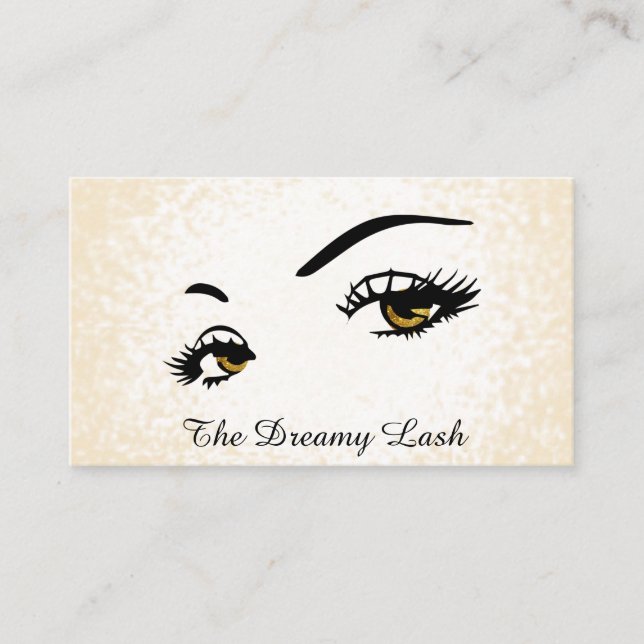 Carte De Visite *~* Lashes Brows Extensions Gold Parties scintilla (Devant)