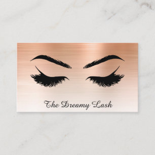 Carte De Visite *~* Lashes Brows Extensions QR Metallic ROSE OR