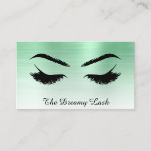 Carte De Visite *~* Lashes Brows Extensions QR Mint métallique