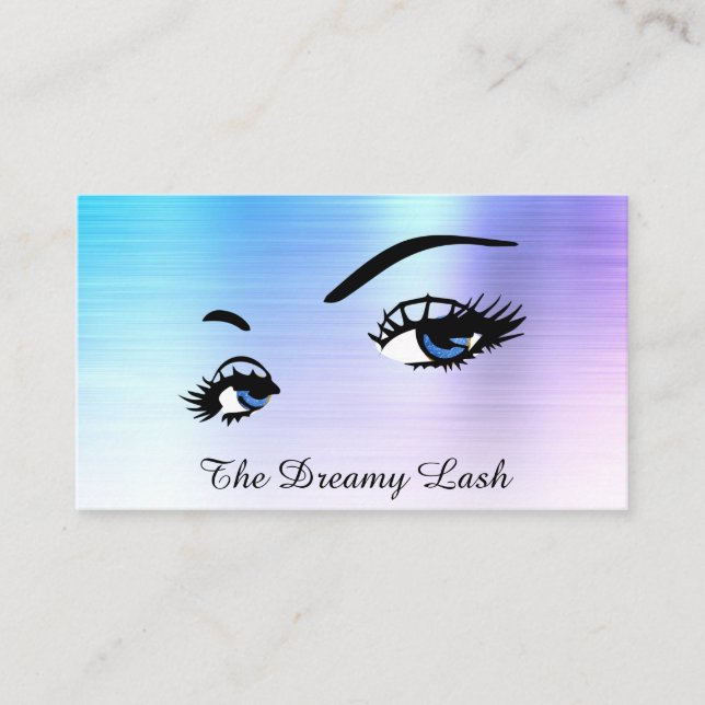 Carte De Visite *~* Lashes Brows Extensions QR Ombre Blue Parties  (Devant)