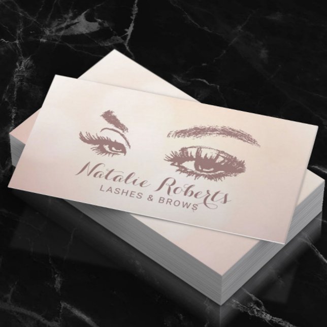 Carte De Visite Lashes Brows Makeup Artist Pastel Beauty Salon (Créateur téléchargé)