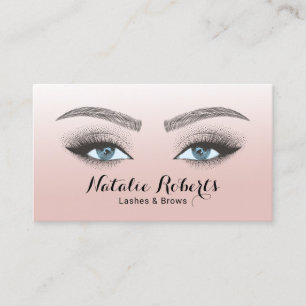 Carte De Visite Lashes Brows Microblading Beauty Salon Blush Rose 