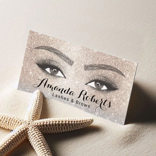 Carte De Visite Lashes & Brows Microblading Salon Gold Luxury Gold (Créateur téléchargé)