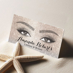 Carte De Visite Lashes & Brows Microblading Salon Gold Luxury Gold