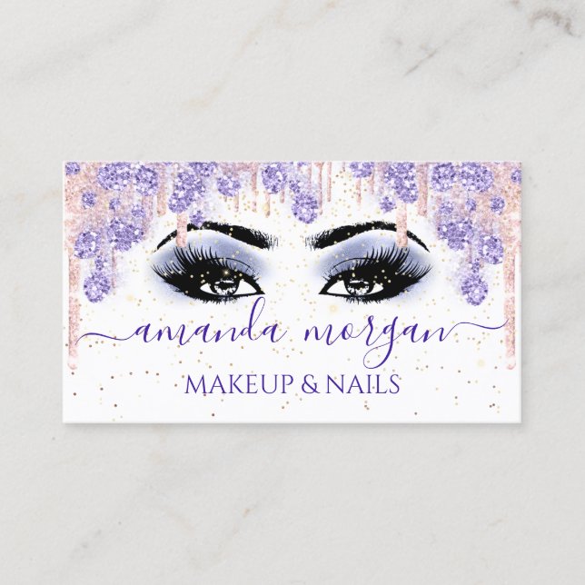 Carte De Visite Lashes Coiffeur maquillage Artiste Smoky Blue (Devant)