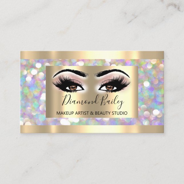 Carte De Visite Lashes de maquillage professionnel Holographe Bros (Devant)