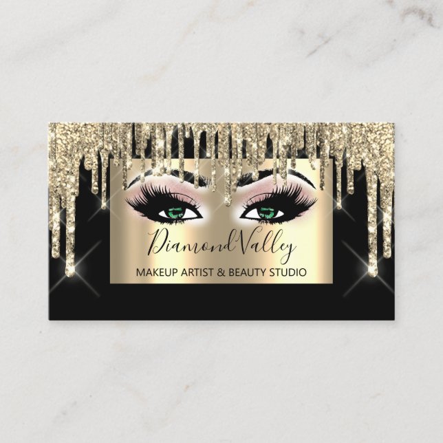 Carte De Visite Lashes de maquillage professionnel Parties scintil (Devant)