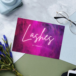 Carte De Visite Lashes en néon rose