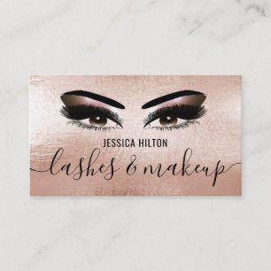 Carte De Visite Lashes et maquillage professionnel rose en or