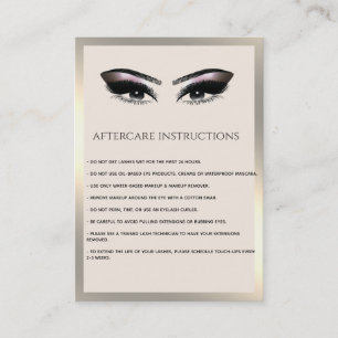 Carte De Visite Lashes Extension Aftercare Instructions luxe