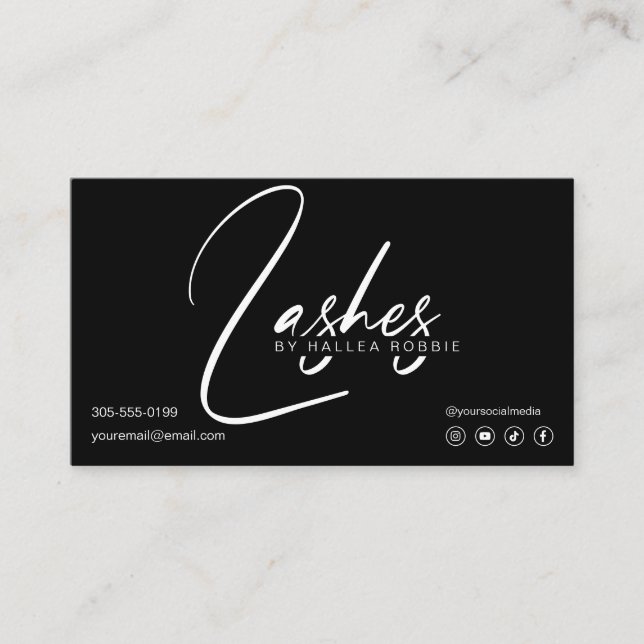 Carte De Visite Lashes Extensions Instructions de post-soins (Devant)
