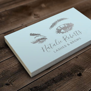 Carte De Visite Lashes Eyelash Maquillage Artiste Mint Blue Salon
