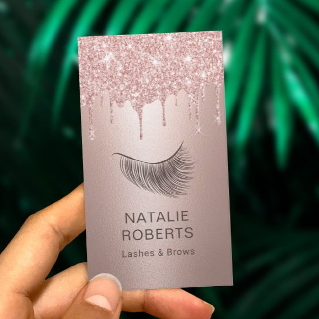 Carte De Visite Lashes Eyelash maquillage Artiste Rose Gold Drives (Créateur téléchargé)