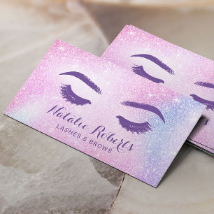 Carte De Visite Lashes Eyelash maquillage artiste rose Ombre Salon