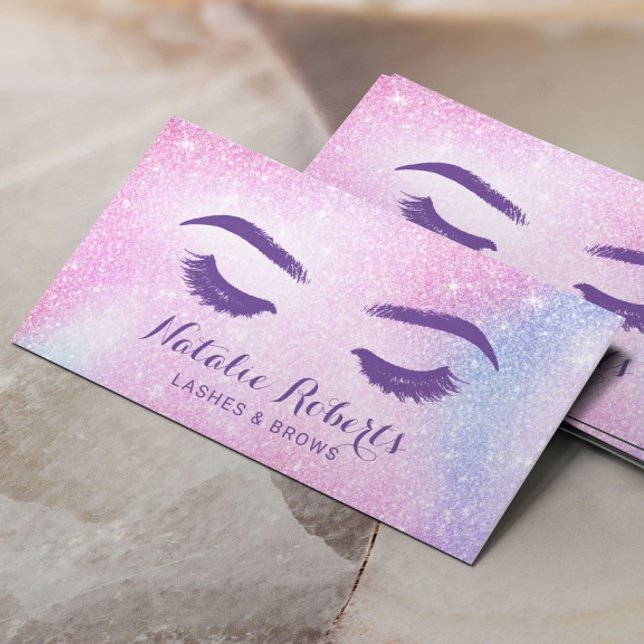 Carte De Visite Lashes Eyelash maquillage artiste rose Ombre Salon (Créateur téléchargé)