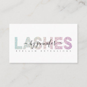 Carte De Visite Lashes Eyelash Spécialiste Holographique Foil Scri