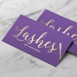 Carte De Visite Lashes Eyes Maquillage Artiste Moderne Purple & Go