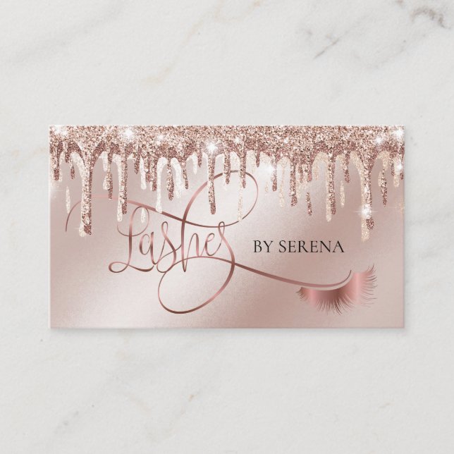 Carte De Visite Lashes Gold Lashes Beauté Maquillage Fille Lash (Devant)