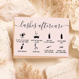 Carte De Visite lashes illustrations après-soin pastel blush rose