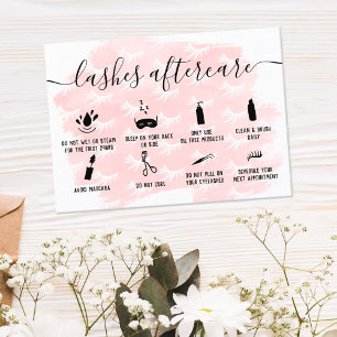 Carte De Visite lashes illustrations de post-soins rose