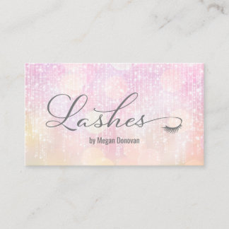 Carte De Visite Lashes Logo Pink Sunset Bokeh