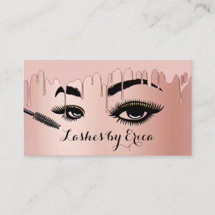 Carte De Visite Lashes Makeup Artist Rose Gold Foil Beauty Salon