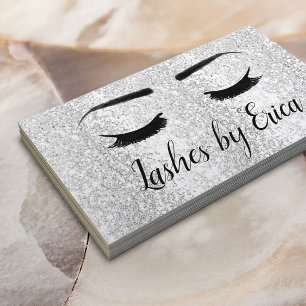Carte De Visite Lashes maquillage Artiste Argent Parties scintilla