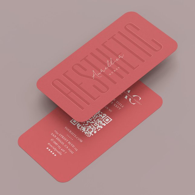 Carte De Visite Lashes Maquillage Artiste Beauté Esthétique Corail (Lashes Makeup Artist Beauty Aesthetic Coral Modern Business Card
)