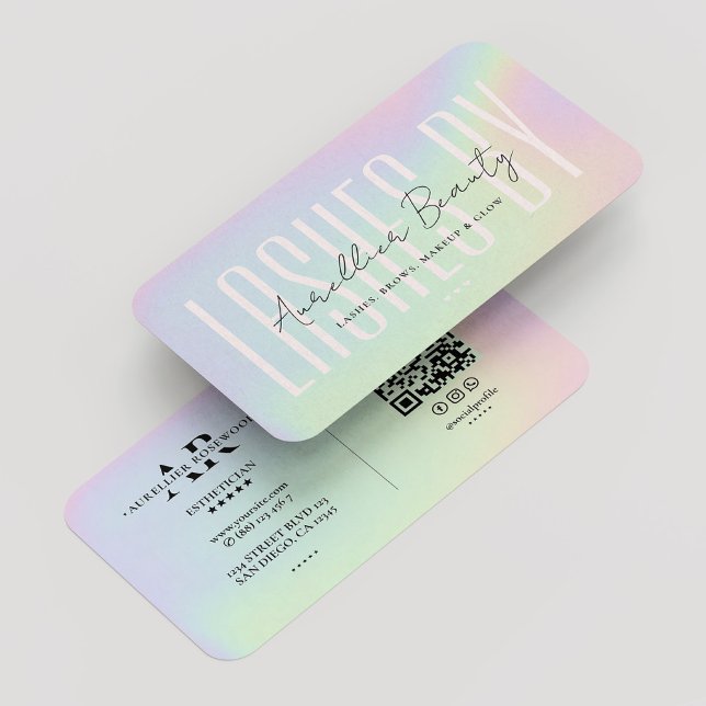 Carte De Visite Lashes Maquillage Artiste Beauté Holographique Mod (Lashes Makeup Artist Beauty Holographic Modern Business Card
)