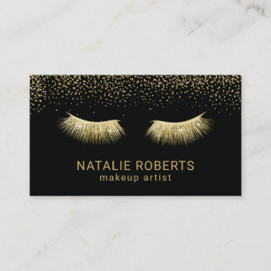 Carte De Visite Lashes Maquillage Artiste Chic Gold Eyelash Extens