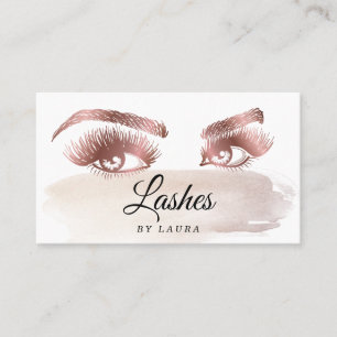 Carte De Visite Lashes Maquillage Artiste Rose Or Mascara Brows Bu