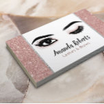 Carte De Visite Lashes maquillage Artiste Wink Oeil Beauté Rose Or<br><div class="desc">Lashes maquillage Artiste Rose moderne Parties scintillant d'or Cartes de visite.</div>