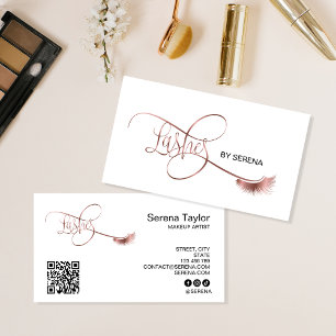 Carte De Visite Lashes Maquillage Girl Lash Extension QR Code Beau