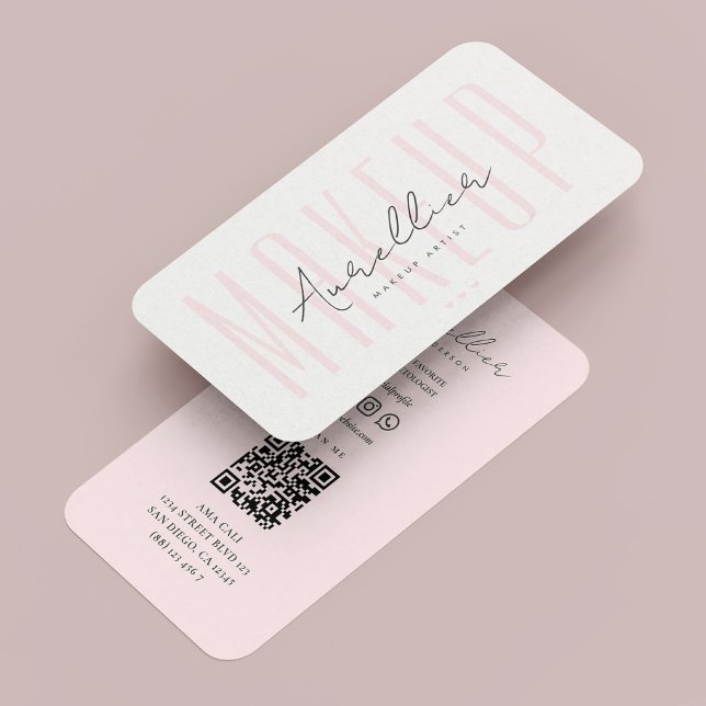 Carte De Visite Lashes Moderne Artiste maquillage Nail Tech Pastel (Modern Lashes Makeup artist Nail Tech Pastel Pink Business Card
)
