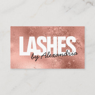Carte De Visite Lashes moderne Rose Parties scintillant or Éclaira