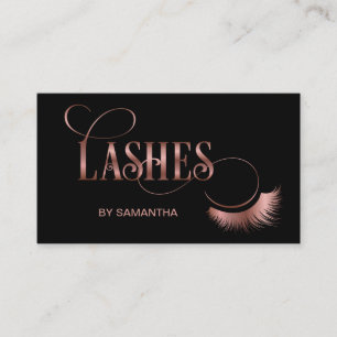 Carte De Visite Lashes Moderne Rose Typographie Or Maquillage Arti