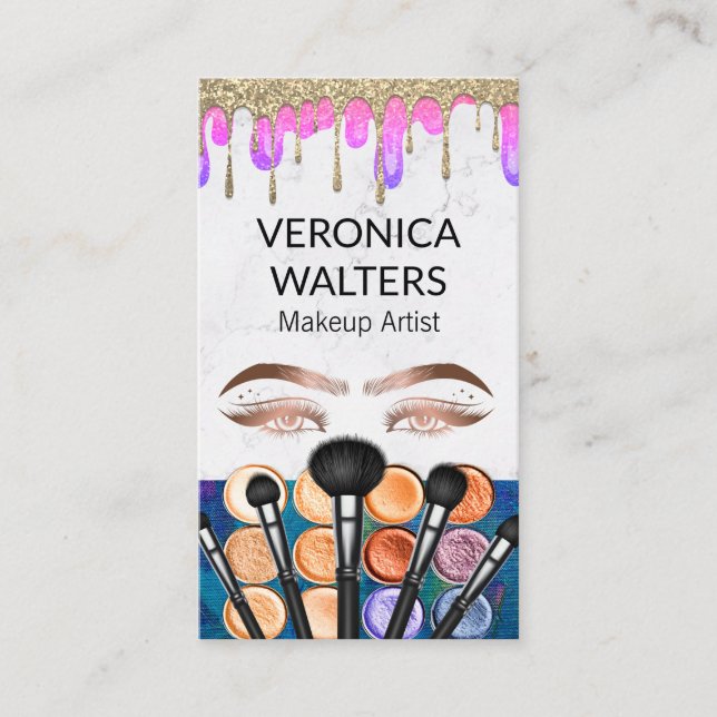 Carte De Visite Lashes oculaires | Beauté maquillage parties scint (Devant)