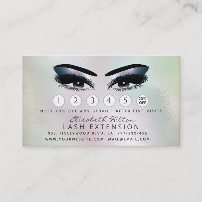 Carte De Visite Lashes Prolongation des instructions d'après-soins (Devant)