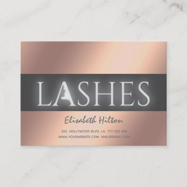 Carte De Visite Lashes Prolongation Instructions pour les soins po (Devant)