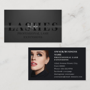 Carte De Visite Lashes/ Salon Eyelash Photo Black Luxury
