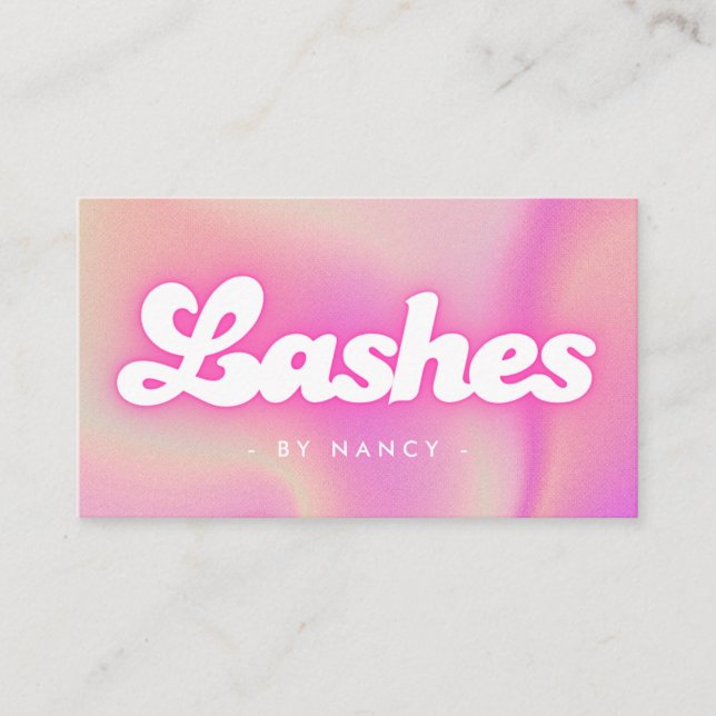 Carte De Visite Lashes Super rose rétro (Devant)