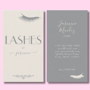Carte De Visite Lashes Tech Beige Salon de Crème Minimaliste